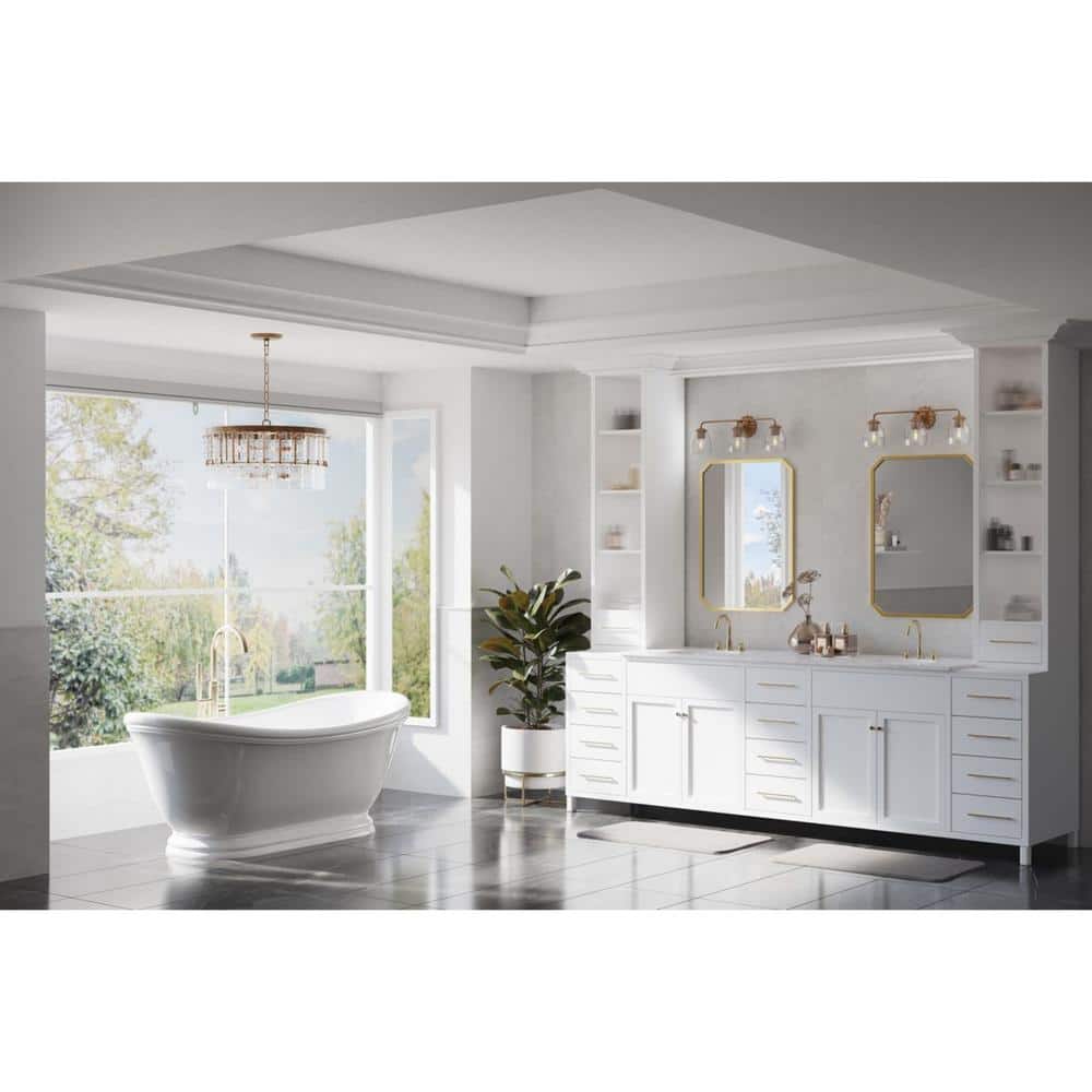 Quillan Gold Ombre 3-Light Vanity with Elliptical Glass Shades