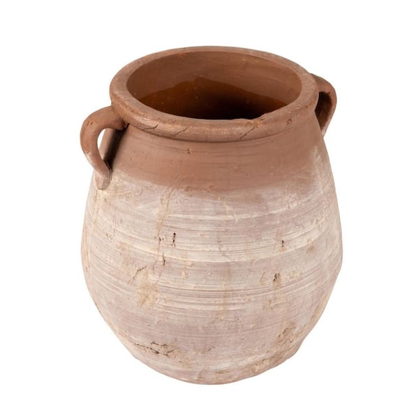13 in. W x 14 in. H 40 qts. Brown Terra Cotta Urns 1-Pack