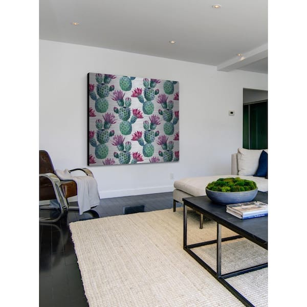 Unbranded 18 in. H x 18 in. W "Falling Cactus" by Marmont Hill Printed Brushed Aluminum Wall Art