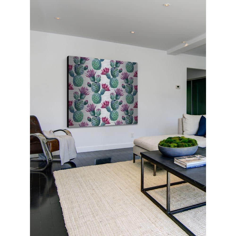 32 in. H x 32 in. W Falling Cactus by Marmont Hill Printed Brushed Alu