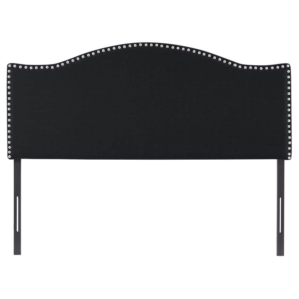 HOMESTOCK Black Headboards for Queen Size Bed, Upholstered Nail Head Bed Headboard, Height