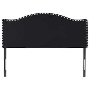 Black Headboards for Queen Size Bed, Upholstered Nail Head Bed Headboard, Height Adjustable Queen Headboard