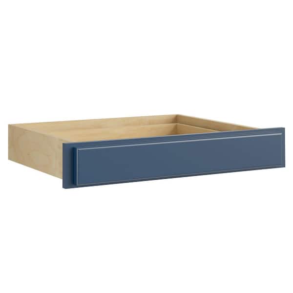 Home Decorators Collection Newport 30 in. W x 17 in. D x 4.875 in. H Assembled Plywood Knee Drawer Cabinet in Mythic Blue with Soft Close