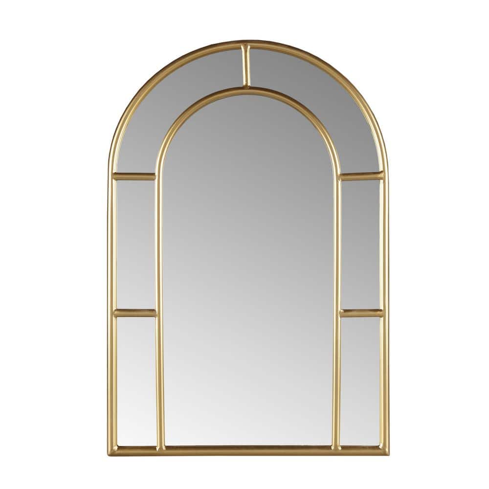 Regina Gold Arched Wall Mirror with Iron Frame