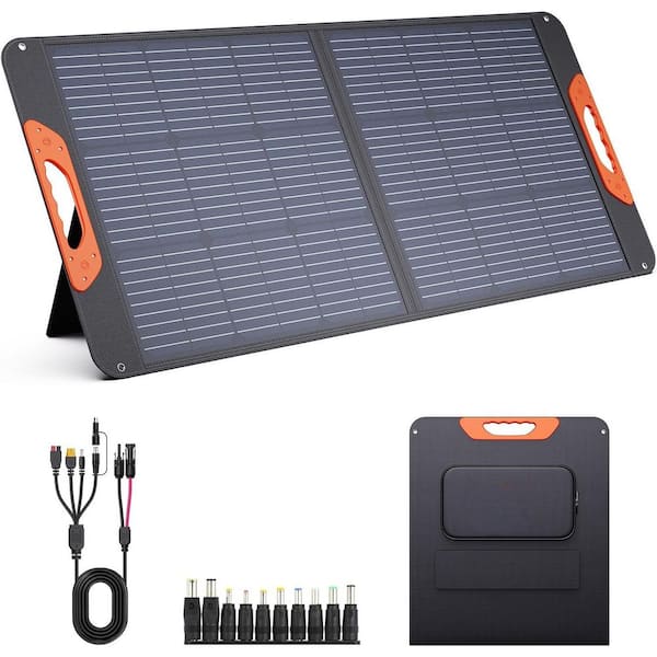 100-Watt Monocrystalline Portable Solar Panel Foldable for Power Station IP67 Waterproof for Camping