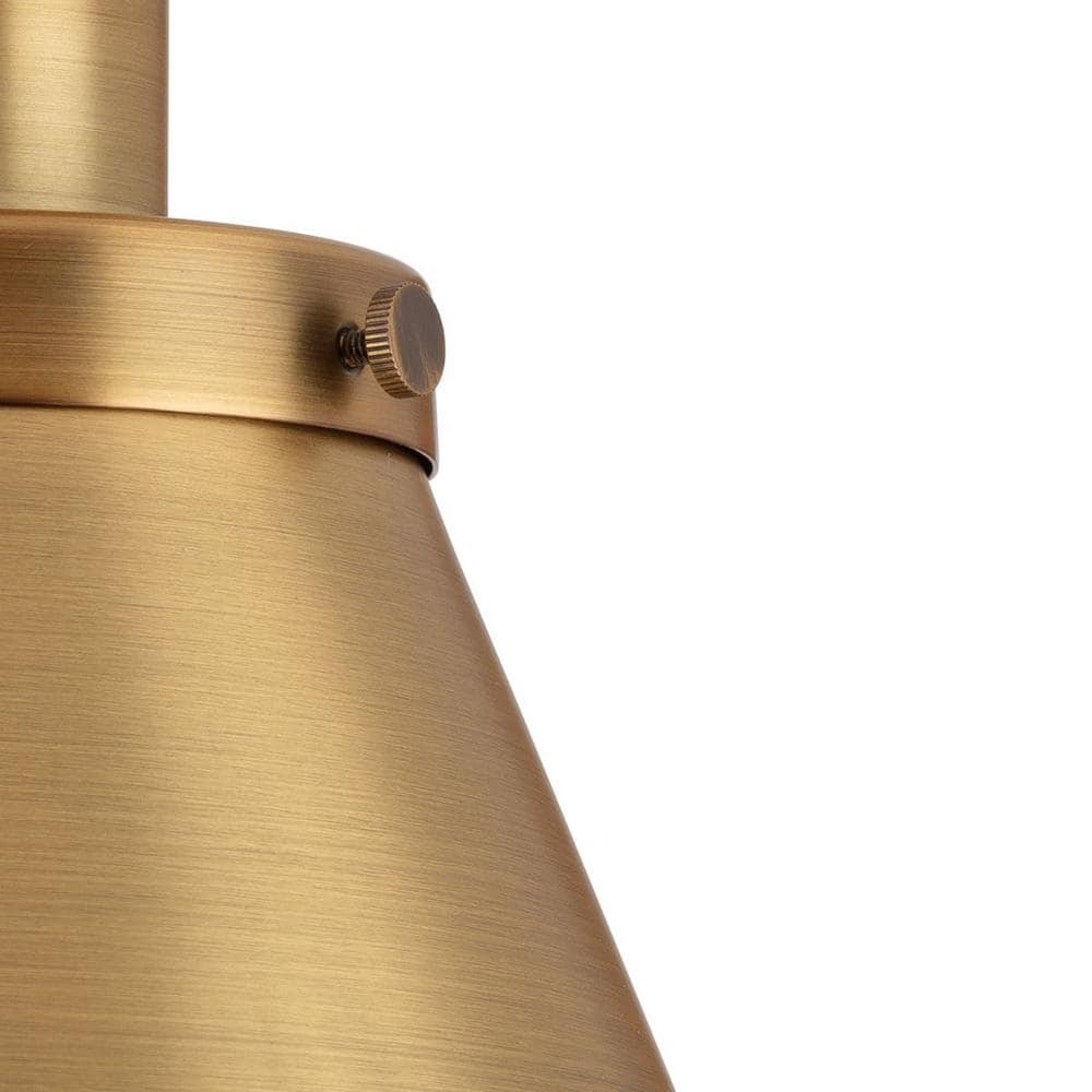 Hinton Vintage Brass 1-Light Semi-Flush Mount Ceiling Light