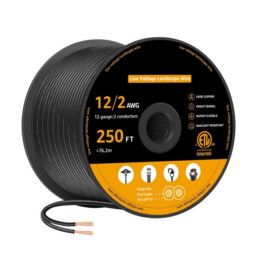 250ft 12 Gauge 2 Conductor Stranded Low Voltage Landscape Lighting Wire Direct Burial Pure Copper Roll price history on PriceWatchPro
