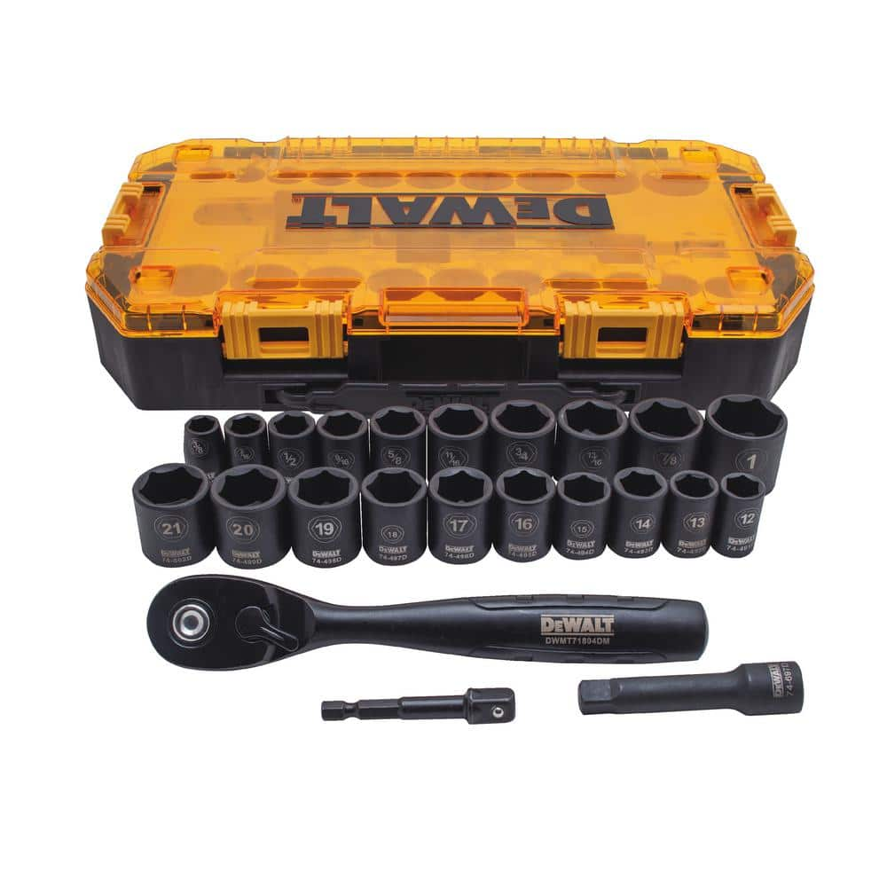 UPC 076174747386 product image for 3/8 in. Drive Combination Deep Impact Socket Set with Ratchet (23-Piece) | upcitemdb.com