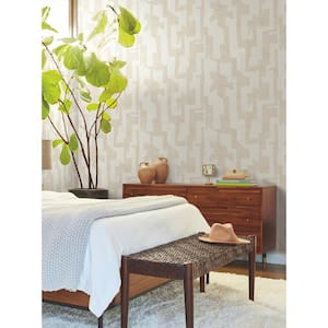 Brown and Cream Modern Tribal Matte Non-Pasted Paper Wallpaper