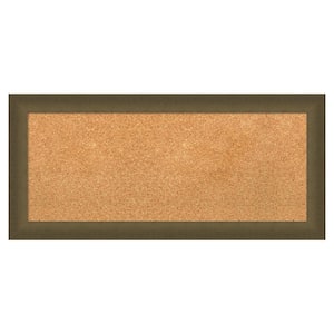 Blaine Light Bronze Narrow Natural Corkboard 34 in. x 16 in. Bulletin Board Memo Board