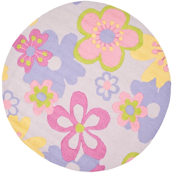 SAFAVIEH Kids Multi 6 ft. x 6 ft. Round Floral Area Rug