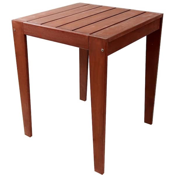 Sunnydaze Square Meranti Wood with Mahogany Teak Oil Outdoor Bistro Table