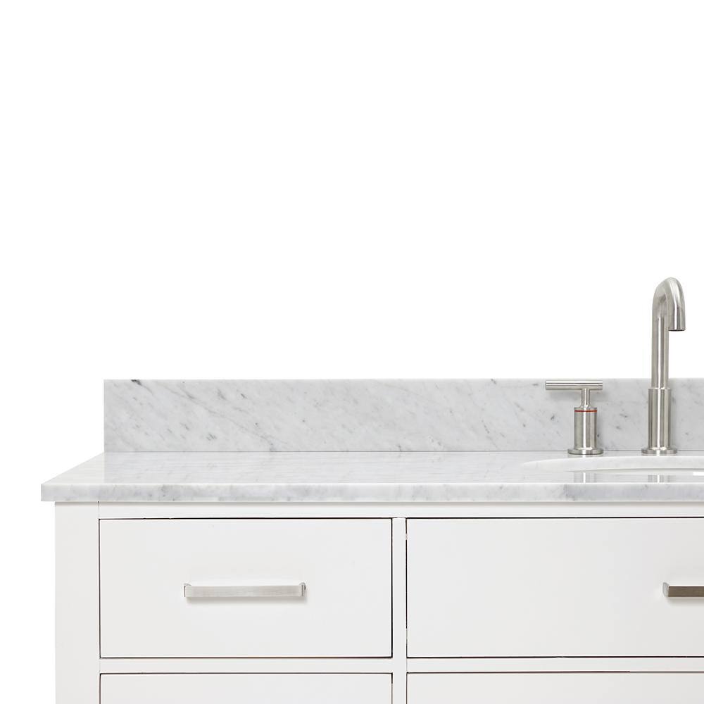 Bristol 61" White Marble Top Freestanding Single Vanity