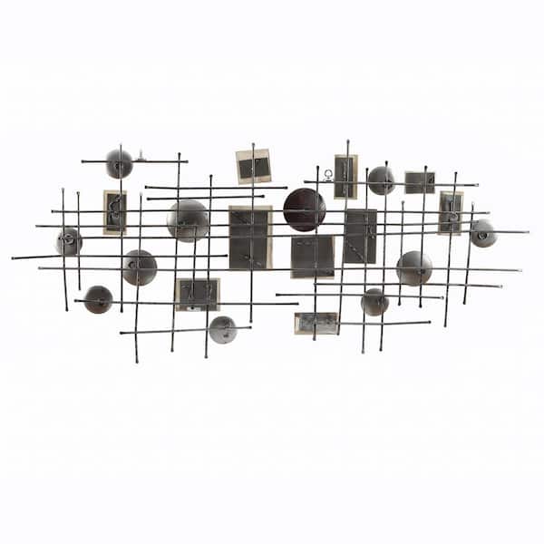 LuxenHome Metal and Wood Geometric Abstract Wall Art WHA1237 - The Home  Depot