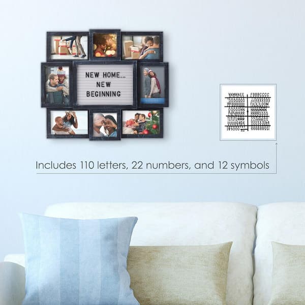 JM-Deco Cornice Portafoto Galleria Dream Big Black – Set Da 10 Cornici + Barre Decorative