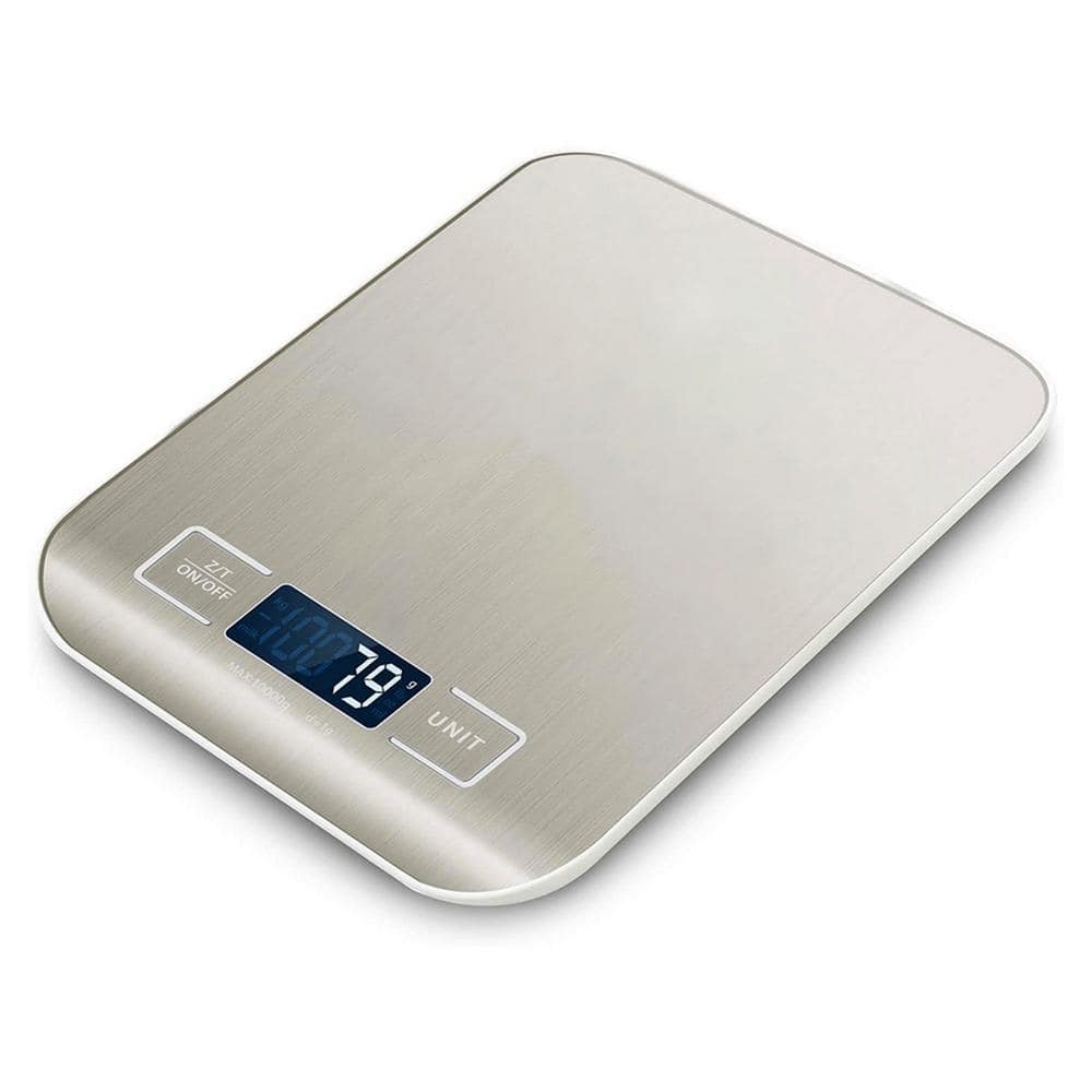 Bunpeony Stainless Steel Silver LCD Display Digital Kitchen Scale  Multifunction Food Scale 22 lbs. ZMCT091 The Home Depot