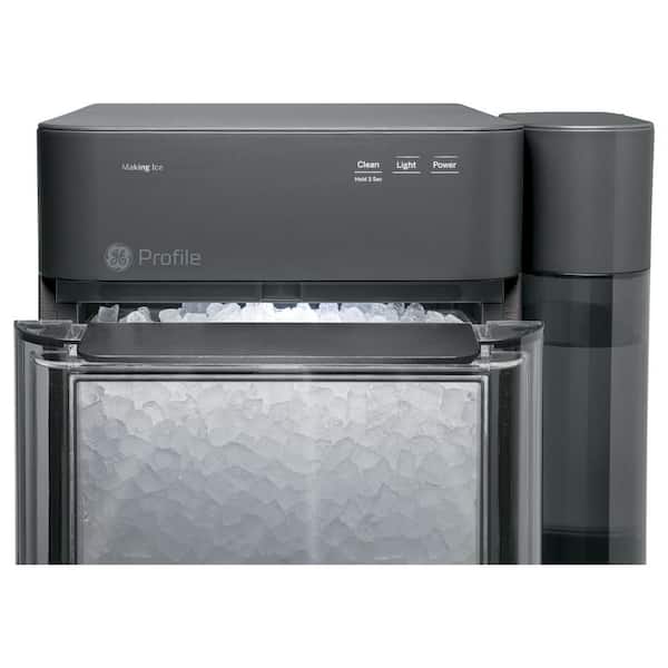 GE Profile Opal 2.0 Black Stainless Nugget Ice Maker with Side