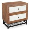 BYBLIGHT Atencio 2-Drawer BrownandWhite Wood 31.5 in. Lateral File ...