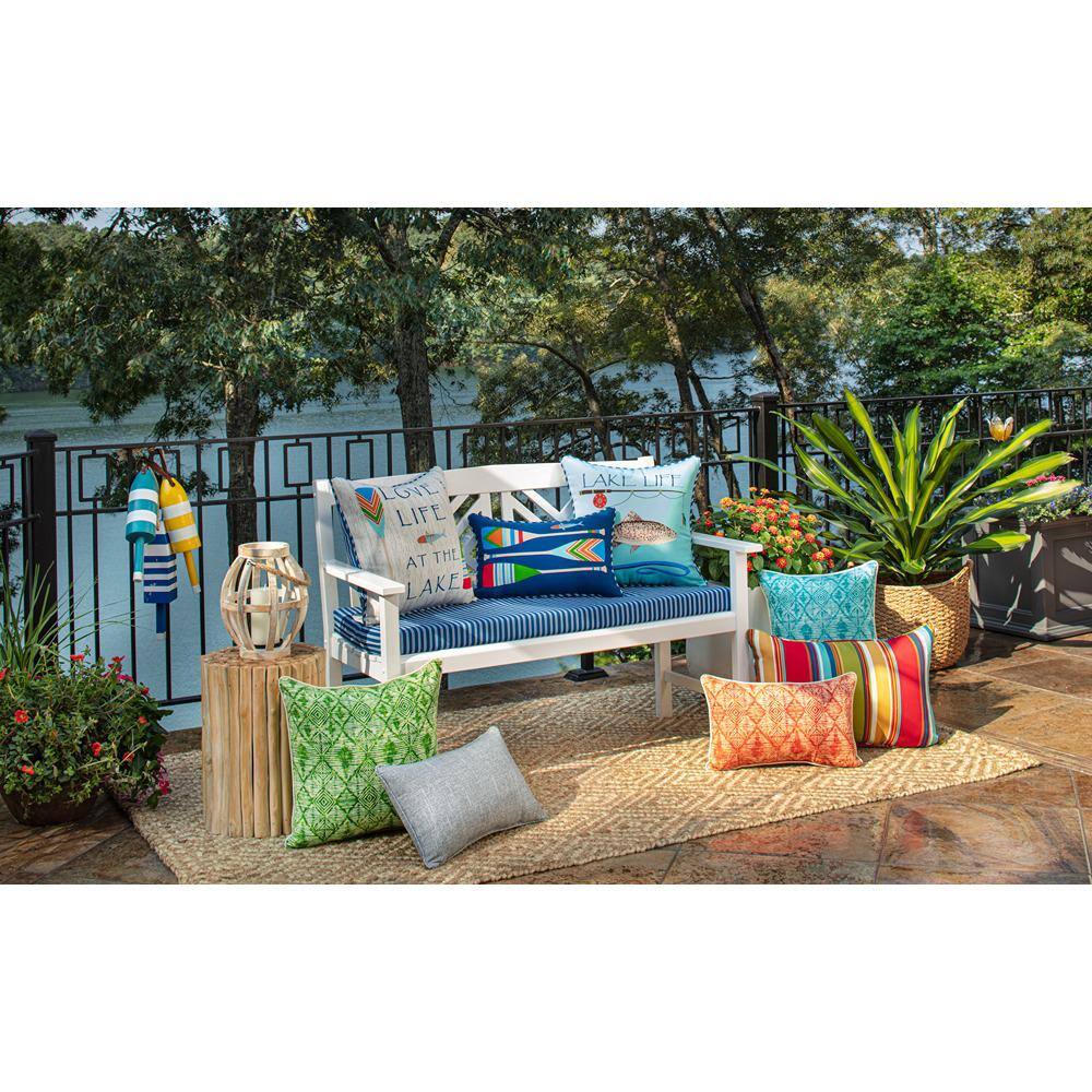 Lake Life Multicolor Embroidered Outdoor Pillow Set