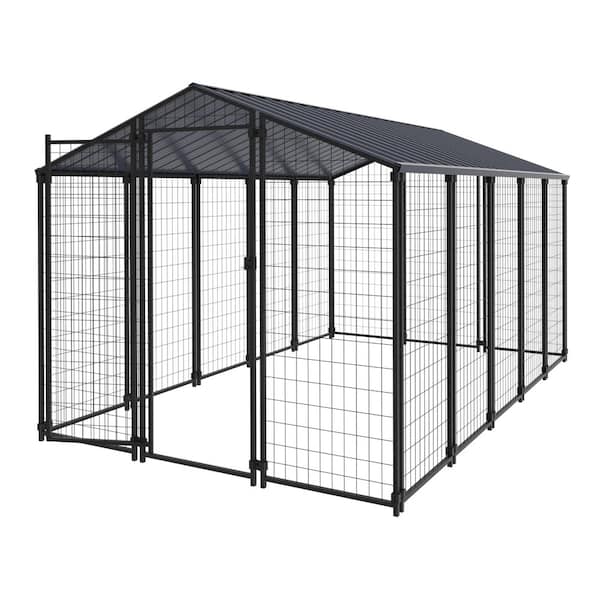10.6 ft x 6.2 ft Large Metal Chicken Coop with Run for 15 Chickens, Galvanized Metal Roof Poultry Fencing Chicken House