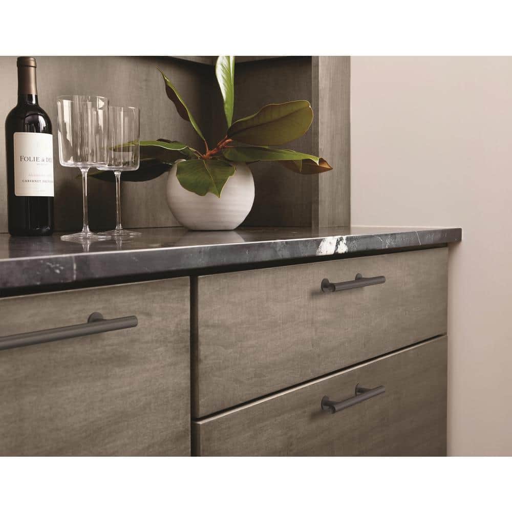 Matte Black Modern Bar Cabinet Pull with Mounting Hardware