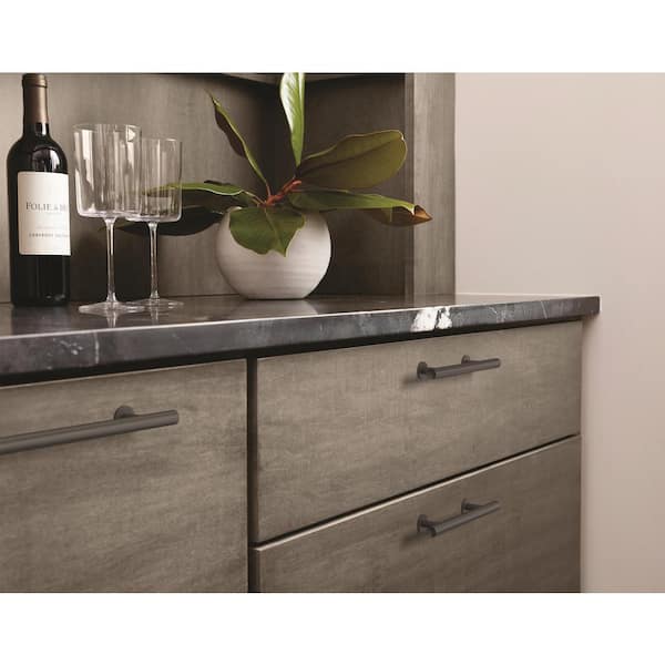 Radius 5-1/16 in. (128mm) Modern Matte Black Bar Cabinet Pull