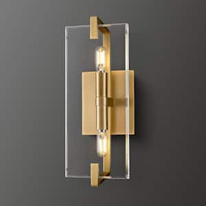5.9 in. 2-Lights Copper Wall Sconce, Modern Style Design Wall Lithting with K9 Clear Crystal Shade