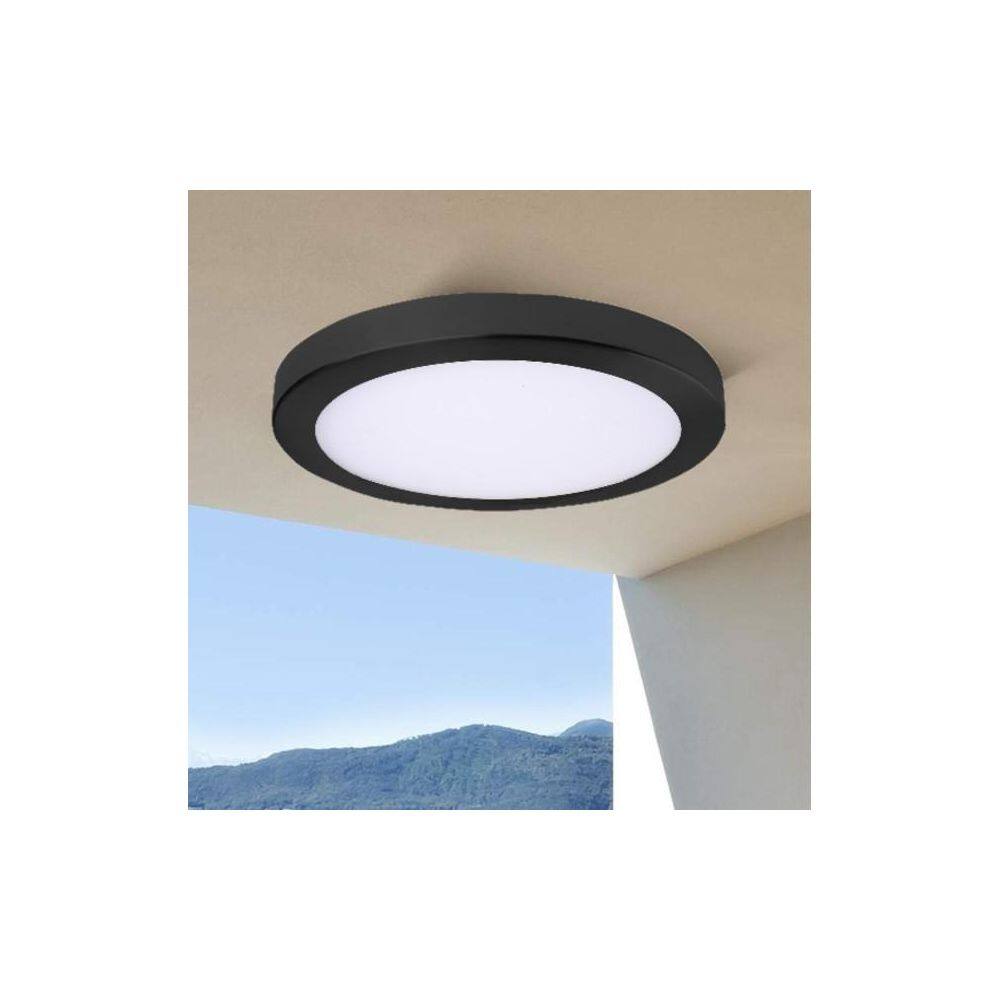 Matte Black 15" Round LED Flush Mount Light