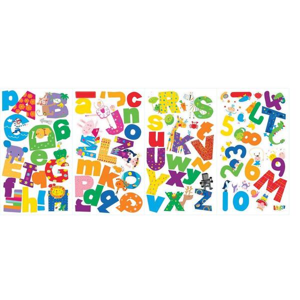 RoomMates 5 in. x 11.5 in. Lazoo Alphabet Peel and Stick Wall Decals