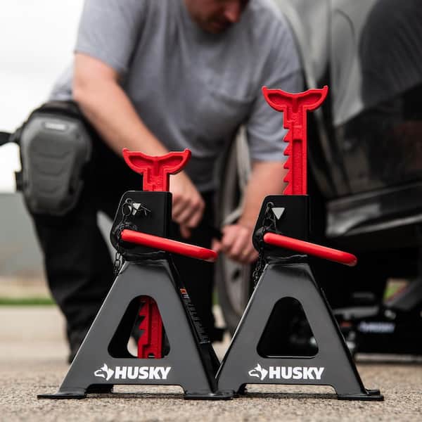 Husky 2 Ton Jack Stands and Trolley Jack Combo - The Home Depot