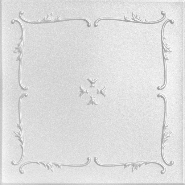 Spring Buds Plain White 1.6 ft. x 1.6 ft. Glue Up Foam Ceiling Tile (768 sq. ft. /Case)