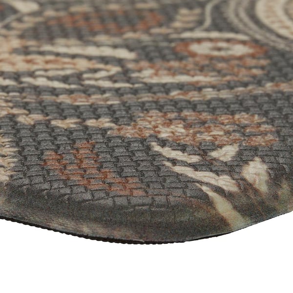 Rust Floral 17.5 in. x 60 in. Anti-Fatigue Wellness Mat