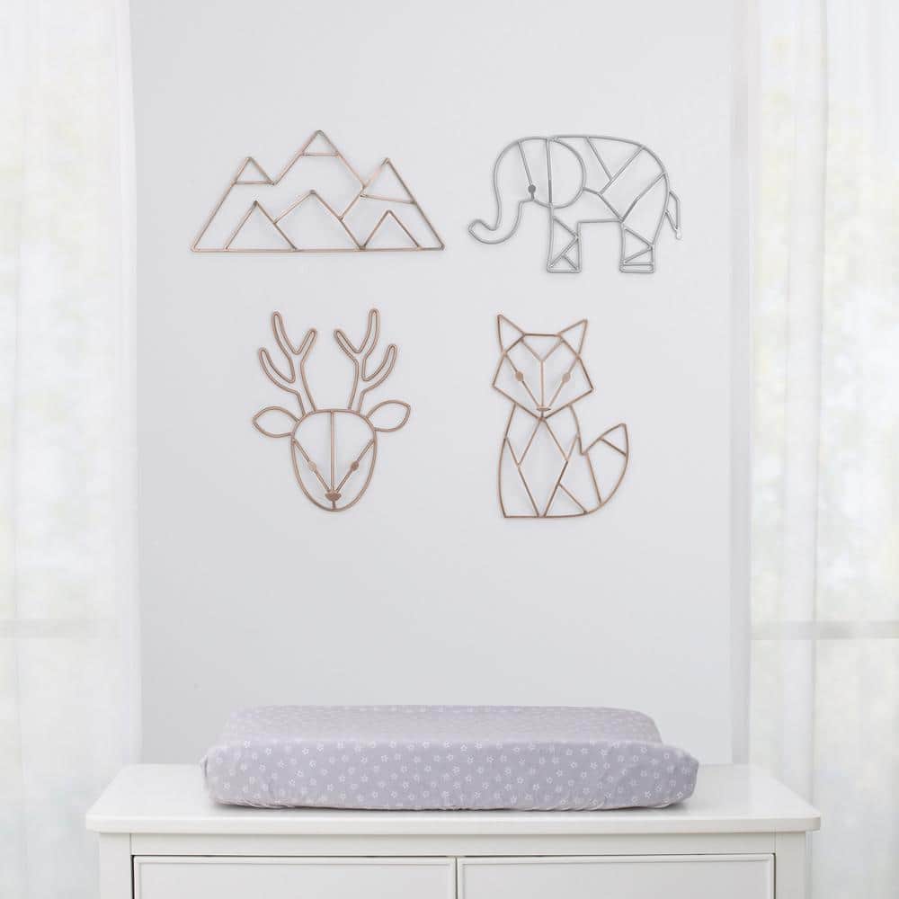 Grey Metal Elephant Wire Wall Art for Nursery