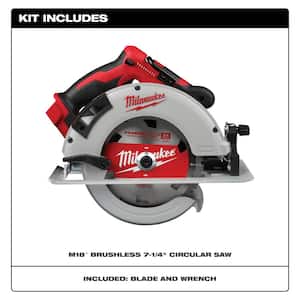 M18 18V Lithium-Ion Brushless Cordless 7-1/4 in. Circular Saw (Tool-Only) with 24-Tooth Carbide Framing Blade