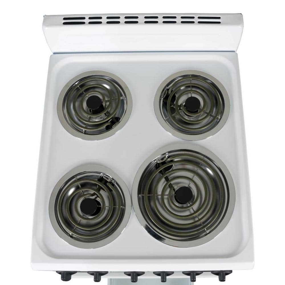 Premium White 20" Freestanding Electric Range with 4 Burners