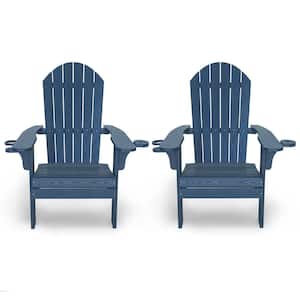 Westwood Navy All Weather Plastic Outdoor Patio Adirondack Chair (Set of 2)
