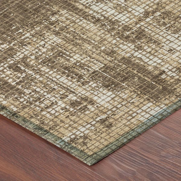Chantille Machine Washable Indoor/Outdoor Abstract ACN2856 Brown 10 ft. x 14 ft. Area Rug