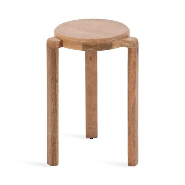 Stuart 14 in. Natural Round Wood End Table