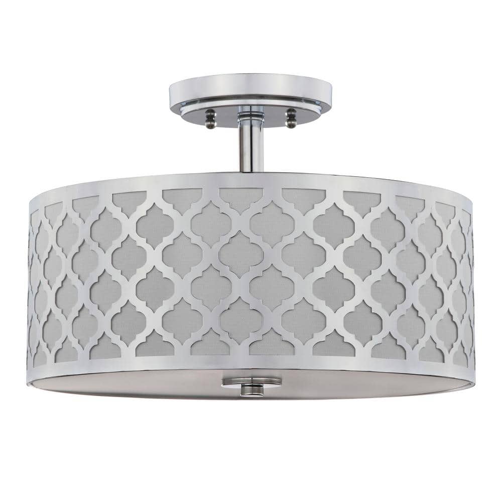 Kora Quatrefoil 15 in. 3-Light Chrome Semi-Flush Mount price history on PriceWatchPro