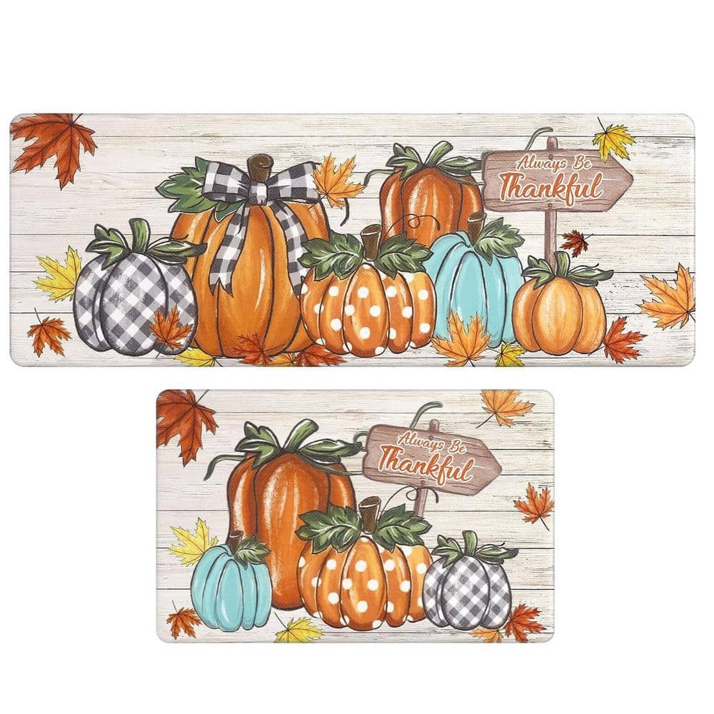2 Piece Kitchen Mats Set, 17 in. x 28 in. to 17 in. x 47 in., Colorful