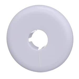 1/2 in. Copper Tube Size Flange Escutcheon Plate in White Plastic