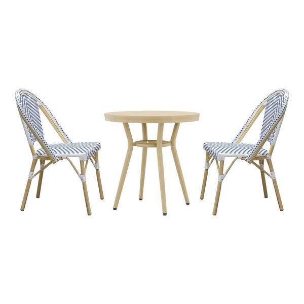 navy and white bistro set