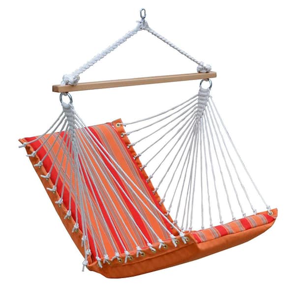 Algoma Sunbrella Soft Comfort Cushion Hammock Hanging Chair, Orange Stripes