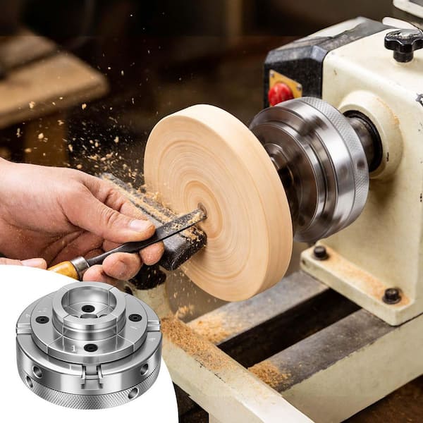 VEVOR 4 In. Wood Lathe Chuck, 4-Jaw, Self-Centering Wood Turning
