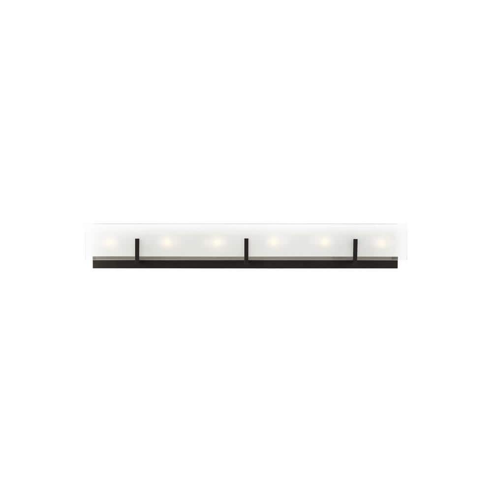 Syll Midnight Black 6-Light Vanity Wall Sconce with Etched Glass