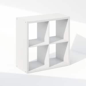 Cubic 30 in. Tall White Wood 4-Cube Bookcase
