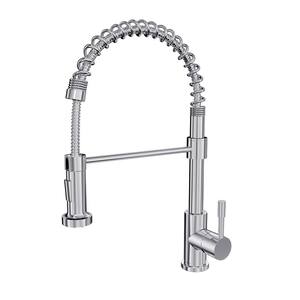 Soneva Stainless Steel Single Handle Pull Down Sprayer Kitchen Faucet with Baseplate in Brushed Stainless