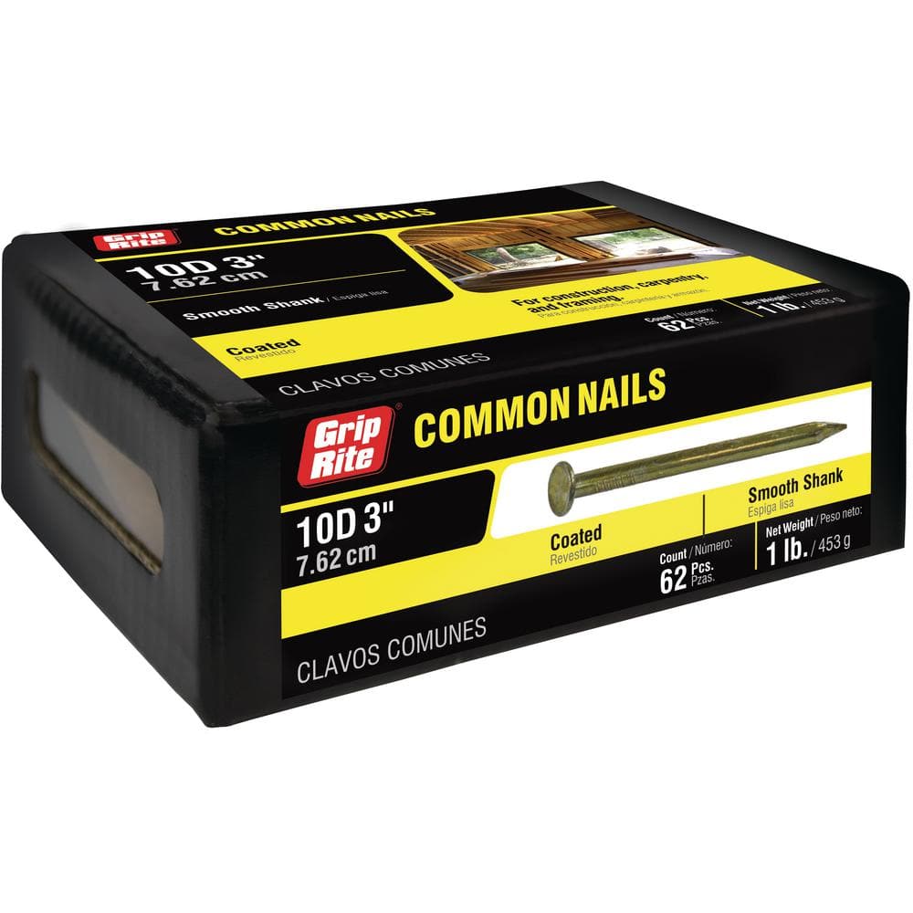Grip-Rite 3-in 9-Gauge Common Nails (63-Per Box) in the Specialty Nails  department at Lowes.com