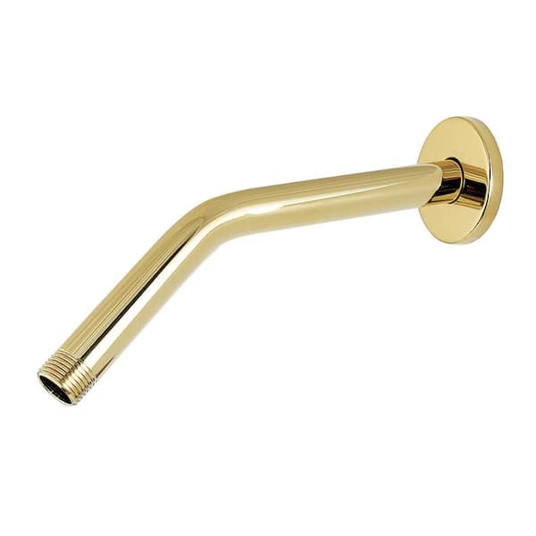 10 in. Shower Arm with Flange in Polished Brass