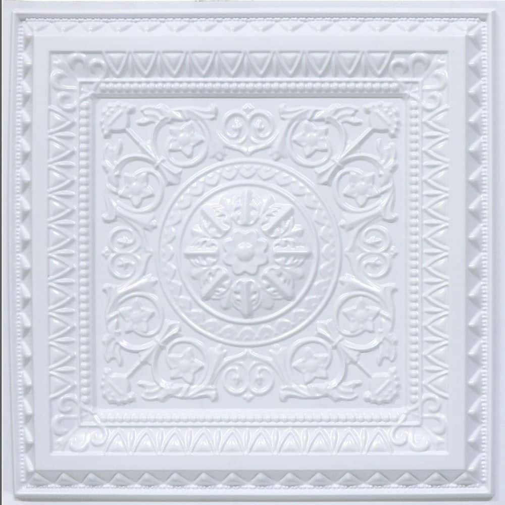 Economy La Scala White Textured PVC Ceiling Tile Set
